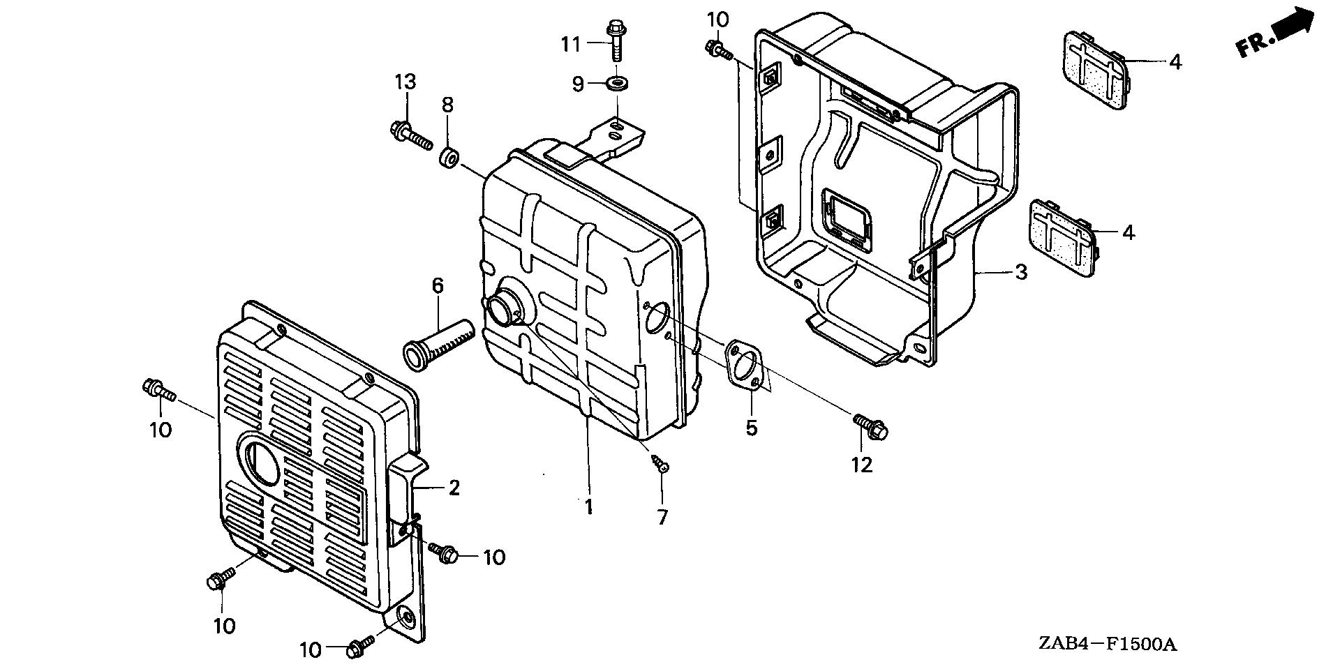 Parts for Generators EM EM6000 EM6000GP A EZGR10000011009999 MUFFLER Heartland Honda