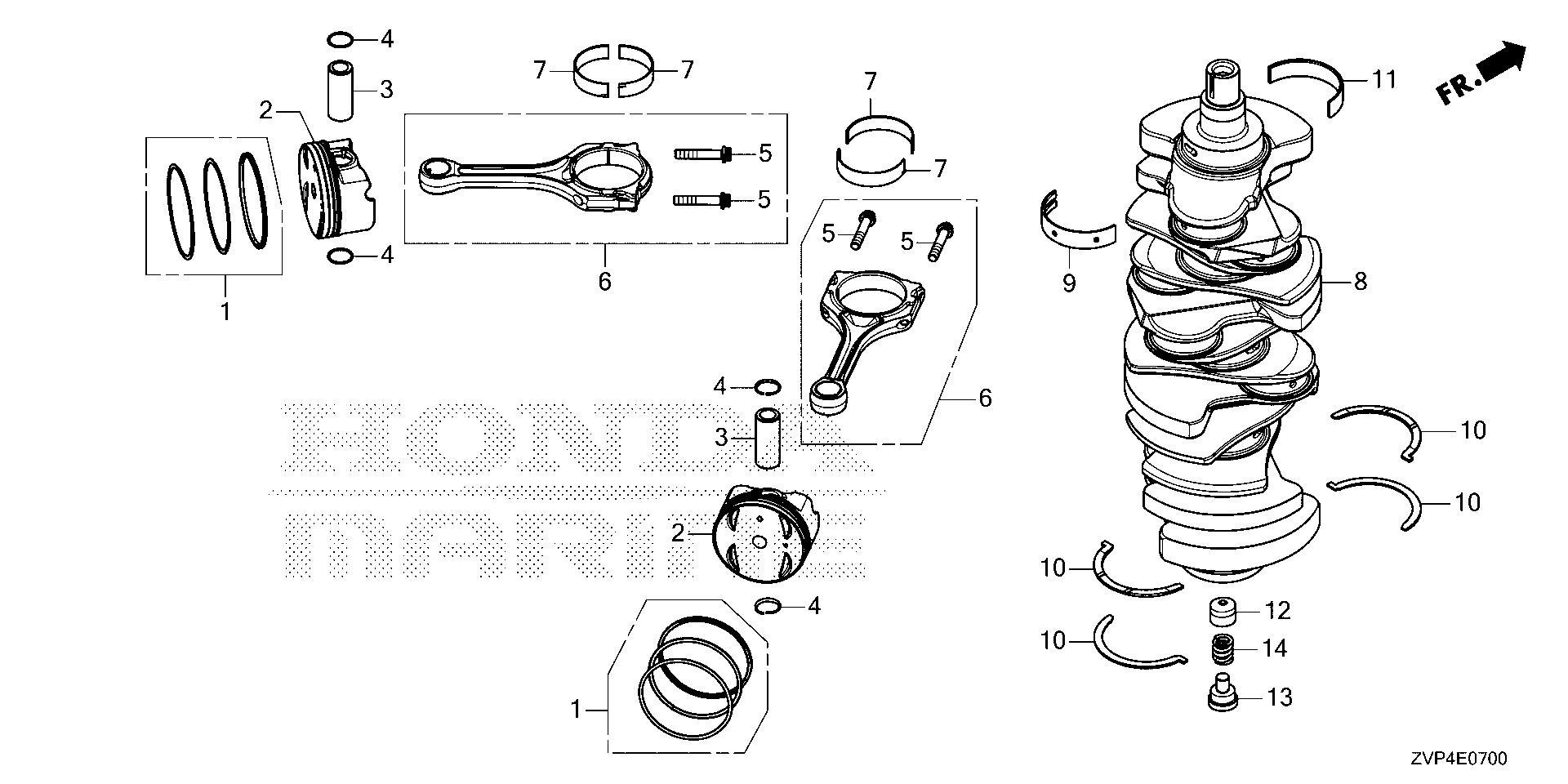 Parts for Mid - Large Outboard Engines (25 - 250hp) BF BF350 BF350A ...